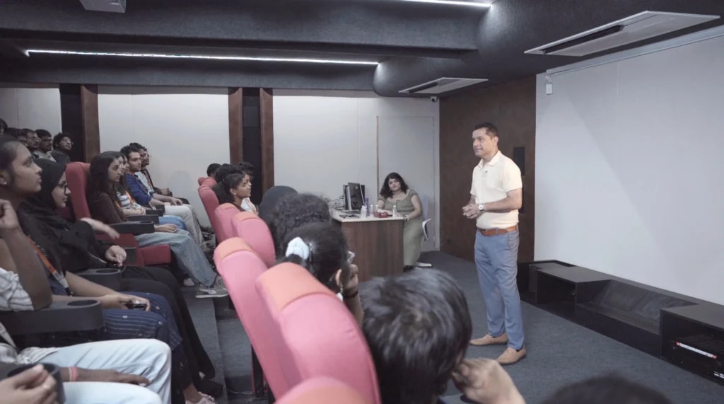 Students in a confidence-building activity